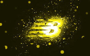 New Balance yellow logo, , yellow neon lights, creative, yellow abstract background, New Balance logo, fashion brands, New Balance HD wallpaper