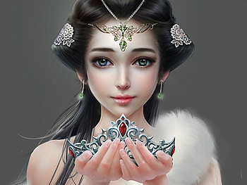 Fantasy girl, Asian, Woman, Crown, Fantasy HD wallpaper