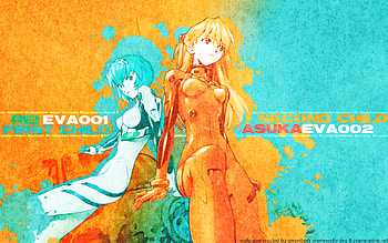 Neon Genesis Evangelion, Anime, Asuka Langley Sohryu, Rei Ayanami, Evangelion HD wallpaper