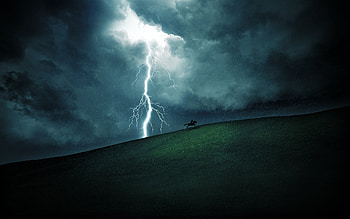Rider in the Storm, artwork, abstract, fantasy, hop, beautiful HD wallpaper