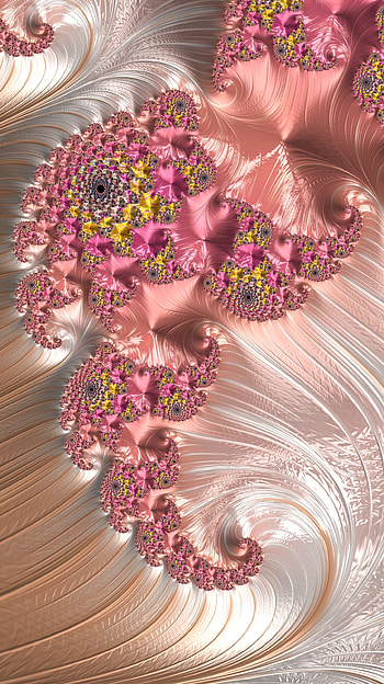 Fractal Art for your Smart or Tablet, pink, orange (Color), CGI, psychedelic, trippy, Abstract, fractal HD phone wallpaper