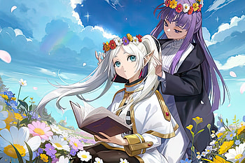 Frieren & Fern in, Frieren (Frieren: Beyond Journey's End), Fern (Frieren: Beyond Journey's End), Anime, Frieren: Beyond Journey's End HD wallpaper