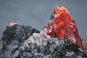 Rocky peak, mountain, shine, nature HD wallpaper