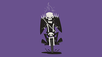 Ghost Rider Vector, ghost-rider, superheroes, artwork, digital-art, minimalism, deviantart HD wallpaper