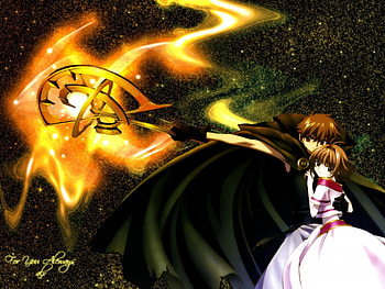 syaoran & sakura, kurogane, syaoran, fai, sakura HD wallpaper