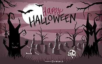 :), halloween, purple, word, pink, fantasy, moon, card, graveyard, vexels HD wallpaper