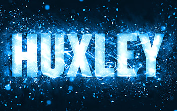 Happy Birtay Huxley, , blue neon lights, Huxley name, creative, Huxley Happy Birtay, Huxley Birtay, popular american male names, with Huxley name, Huxley HD wallpaper