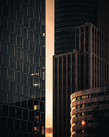 Sunset, City, Building, Miscellanea, Miscellaneous, Skyscrapers, Facade HD phone wallpaper