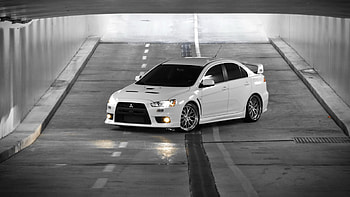 Mitsubishi Lancer Evo, Auto racing, Skyline view, Car enthusiast HD wallpaper
