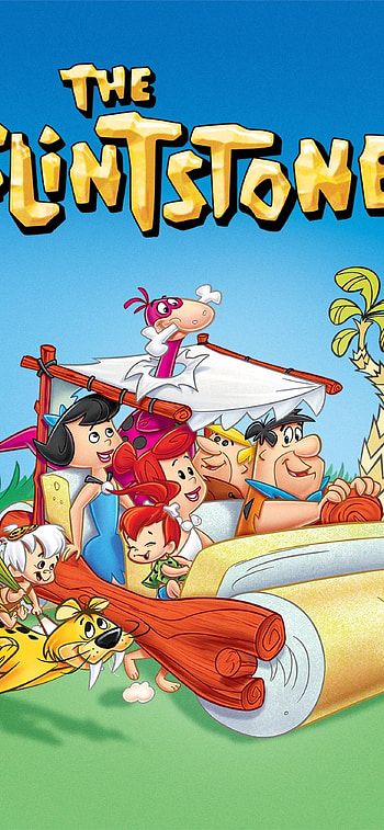 Flintstones , Colourful backgrounds, Cartoon nostalgia, Stone Age fun HD phone wallpaper