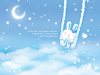 Hidden Treasures, sweet, cute, cartoons, rabbits HD wallpaper