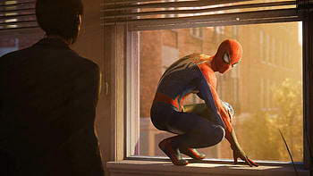 Marvel's Spider-Man 2 - Stealthy Hero on the Ledge, video game, Marvel's Spider-Man 2 HD wallpaper