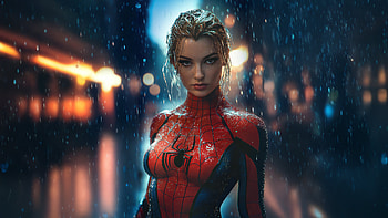 Spider Woman Crusader, spider-woman, superheroes, artwork, digital-art, ai HD wallpaper