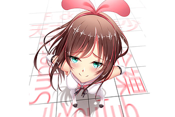 Cute, kizuna ai, cute, green eyes, anime girl HD wallpaper