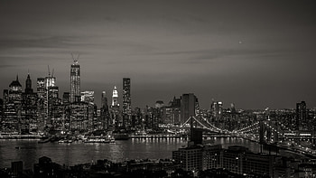 New York skyline, Black and white, Travels, backgrounds HD wallpaper