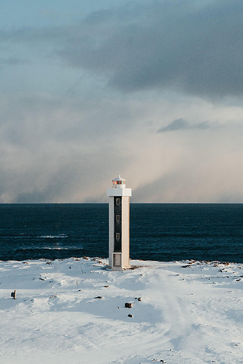 Nature, Snow, Building, Horizon, Lighthouse HD phone wallpaper
