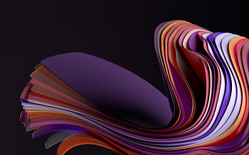 Abstract 3D Colorful, colorful, Abstract 3D, black background, abstract, 3d, wavy HD wallpaper