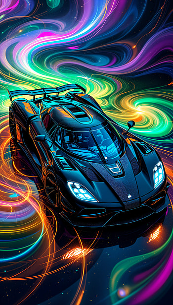 Koenigsegg: A Vibrant Experience, car, sports car, Abstract, colorful HD phone wallpaper