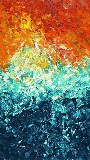 Abstract, Orange Blue HD phone wallpaper