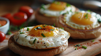 Scrumptious English Muffin Breakfast, breakfast, egg, food, cooking HD wallpaper