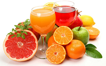 Fruits juice, Apples, Orange, Juice, Glasses HD wallpaper