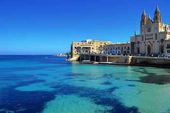 que Malta, St. Julian's coast, Vibrant cities, Scenic sea views HD wallpaper