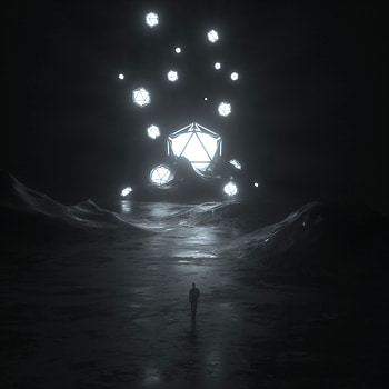 Dark, Silhouette, Bw, Chb, Polyhedra, Multifaceted HD phone wallpaper