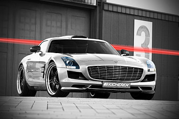 Kicherer mercedes benz sls amg, white, car, kicherer, tuned, merc HD wallpaper