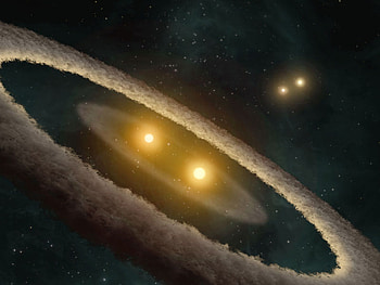 Four suns, space, nasa, galaxy, suns HD wallpaper