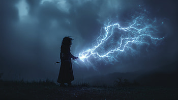 Fantasy Mage Unleashing Lightning Magic Spell, fantasy, magic, lightning spell, mage HD wallpaper