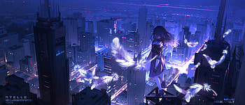 Stelle in Neon Skies: Stunning Honkai Star Rail, Stelle (Honkai: Star Rail), video game, Honkai: Star Rail HD wallpaper