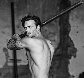 Giulio Berruti, black, white, man, actor, bw HD wallpaper