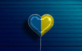 I Love Longford, , realistic balloons, blue wooden background, Day of Longford, irish counties, flag of Longford, Ireland, balloon with flag, Counties of Ireland, Longford flag, Longford HD wallpaper