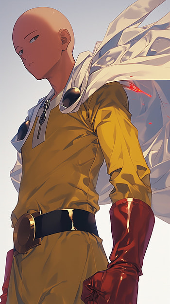 Saitama's Power: One-Punch Man , Anime, One-Punch Man, Saitama (One-Punch Man), white anime HD phone wallpaper