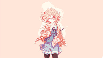 Short hair, Mirai Kuriyama, anime girl, minimal, glasses HD wallpaper