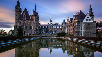 Moszna Castle, Iconic landmark, Majestic architecture, Fairytale setting HD wallpaper