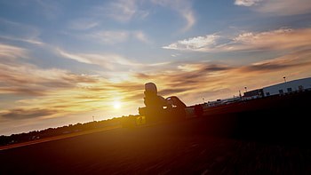 Karting At Sun-Blinding Sunset, Assetto Corsa, kart racing, Karting, sunshine, motorsport HD wallpaper