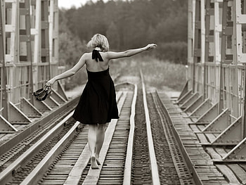 when beauty walks by, model, graphy, woman, black and white HD wallpaper