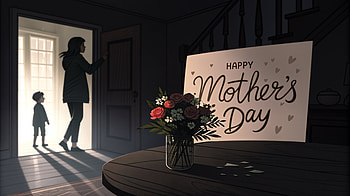 Happy Mother's Day: A Heartwarming Ultra, Mother's Day, flower, greeting card, Family, silhouette HD wallpaper