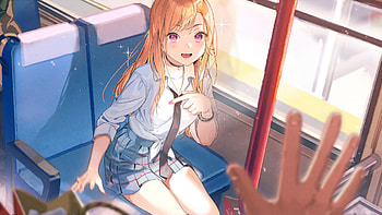 Pink Eyes Marin Kitagawa Genshin Impact HD wallpaper