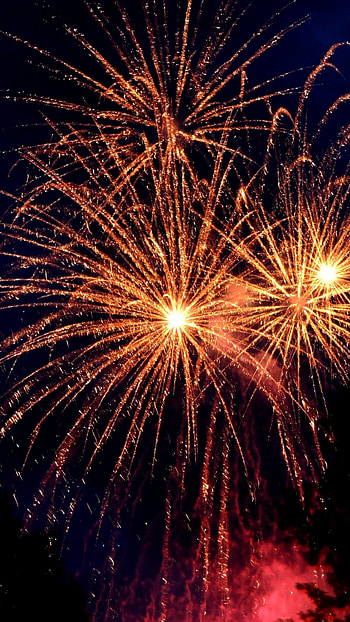 Firework, Golden Firework HD phone wallpaper