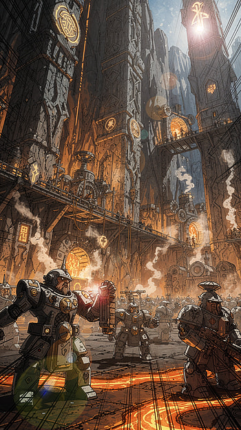 Deepforge Citadel | Dwarven Hall of Embers | Ironhold Foundry | Molten Gatehouse HD phone wallpaper