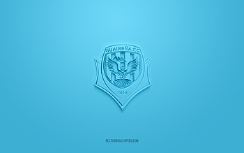 Guairena FC, creative 3D logo, blue background, Paraguayan football club, Paraguayan Primera Division, Paraguay, 3d art, football, Guairena FC 3d logo HD wallpaper