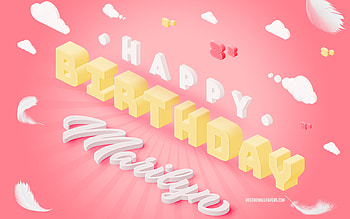 Happy Birtay Marilyn, 3d Art, Birtay 3d Background, Marilyn, Pink Background, Happy Marilyn birtay, 3d Letters, Marilyn Birtay, Creative Birtay Background HD wallpaper