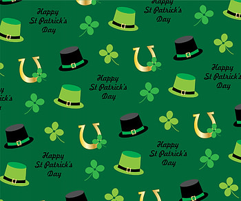 Pattern, green, horseshoe, clover, texture, st patrick, hat HD wallpaper