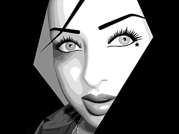 Black and White, face, white, black, abstract HD wallpaper