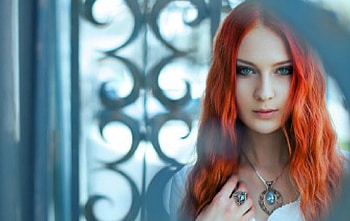 Redhead woman, mode, pretty, face, redhead, woman HD wallpaper