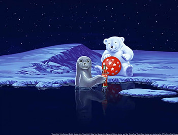 seal and bear with cola, seal, cola, bear, ball HD wallpaper