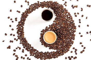 Food, Coffee, Grains, Coffee Beans, Grain, Mugs, Yin Yang HD wallpaper