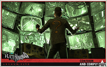 Batman Arkham City The Riddler and background HD wallpaper